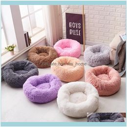 Maisons Chenils Aessories Fournitures Maison Jardin Lit Longue Peluche Super Doux Chenil Pour Animaux De Compagnie Sac De Couchage Rond Chaise Longue Chat Maison Hiver Chaud Canapé Ba