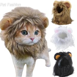 Houses NEW Cute Lion Mane Cat Wig Hat for Dogs and Cat Small Dog Pet Cat Decor Accessories Lion Wig Fancy Hair Cap Pet Supplies