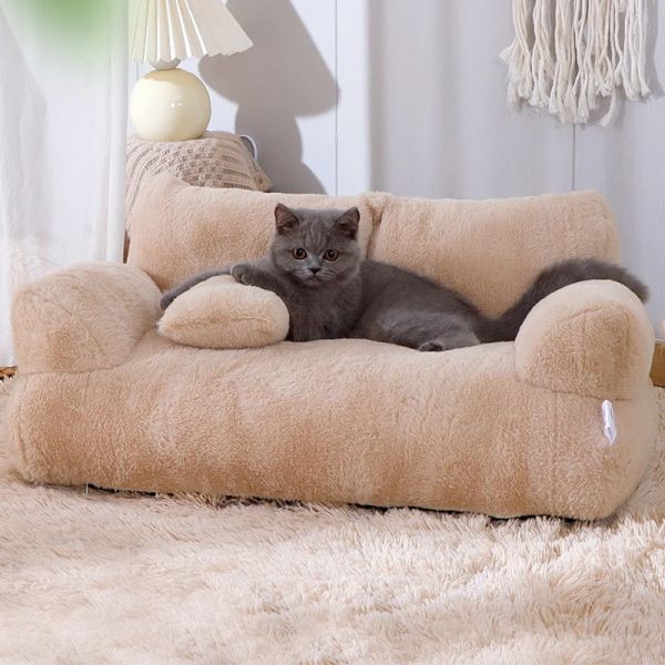 Casas ykee cama de gato de lujo sofá súper suave y cálido para perros pequeños desmontables kitten gatito gatito suministros para mascotas para dormir