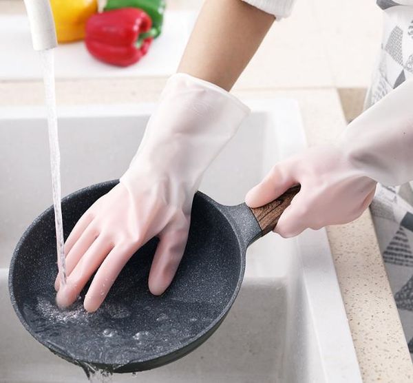 tareas domésticas guantes para lavar platos mujer impermeable resistente al desgaste cocina delgada lavado limpieza guante de goma lavandería del hogar frote de látex duradero