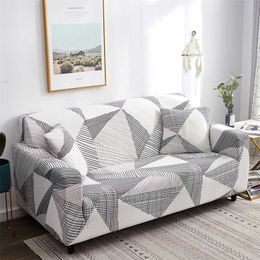 Houselife Geometrische Elastische Sofa Covers voor Woonkamer Moderne Sectional Corner Slipcovers Couch Chair Protector 211116