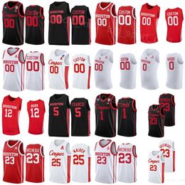 Houston Cougars 5 JaVier Francis Jerseys College Basketball 23 Terrance Arceneaux 34 Hakeem Olajuwon 44 Elvin Hayes 22 Clyde Drexler University Rouge Blanc Noir NCAA