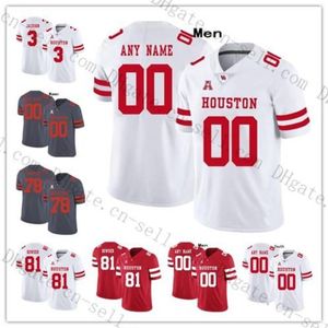 Houston Cougars 7 Case Keenum personnalisé n'importe quel nom n'importe quel numéro Hommes Femmes Jeunesse Football universitaire Andre Ware 10 Ed Oliver Jersey