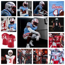Maillot de football des Cougars de Houston 21 Stacy Sneed 45 Nadame Tucker 99 Justin Beadles 34 Jalyn Stanford 26 Re'shaun Sanford II 77