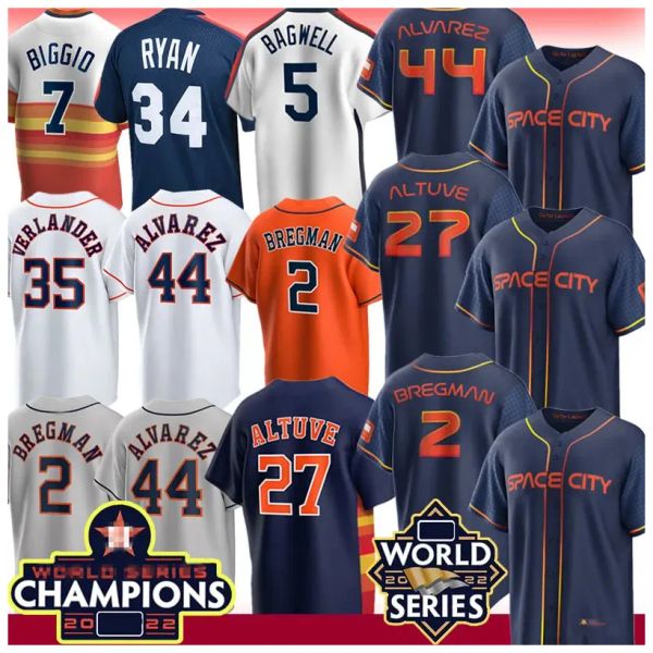 Maillot de baseball Houston Space City Connect Astros Jose Altuve Yordan Alvarez Alex Bregman Kyle Tucker Craig Biggio Justin Verlander Gurriel Jeremy Pena Taille S-5XL