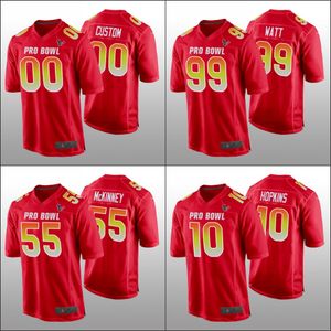 Houston''Texans''Hombres 99 J.J.Watt 10 DeAndre Hopkins 55 Benardrick McKinney Mujeres personalizadas Jóvenes AFC Jersey rojo Pro''Bowl