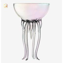 HOUYUP 150 ml Cóctel creativo Vaso transparente Copa de medusas Jugo High Glass Round Beverage Glass 240510