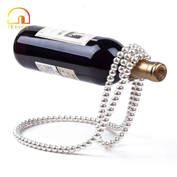 HOUYUP Creative Collier De Perles Casier À Vin Champagne Bouteille De Vin Support Suspendu Armoire À Vin Ornements Bar Accessoires Artisanat 240124