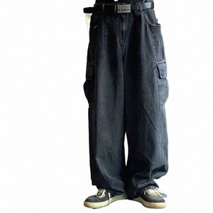 Houzhou Baggy Jeans Pantalon Homme Denim Pantalon Noir Pantalon Large Jeans Homme Oversize Cargo Coréen Streetwear Hip Hop Harajuku 01k3 #