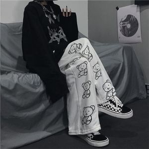 HOUZHOU Style coréen pantalon à jambes larges dessin animé imprimé Harajuku pantalon Streetwear automne mode pantalon de survêtement décontracté femme 220211