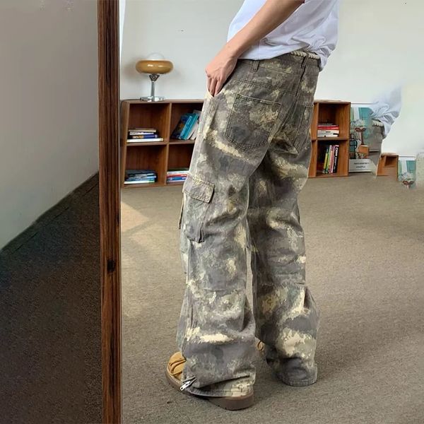 HOUZHOU S pantalon Camouflage Cargo hommes surdimensionné Camo pantalon mâle ample décontracté Vintage Streetwear Hip Hop Safari Style 231102 Style treetwear afari tyle tyle