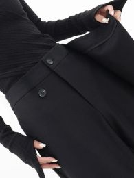 Houzhou vrouwen brede pak broek hoge taille gotische Japanse stijl baggy zwarte broeken onregelmatige rechte broek casual streetwear