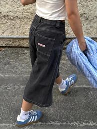 Houzhou Y2k Vintage Baggy Womans JORTS Streetwear surdimensionné jeans shorts décontractés de la mode coréenne des années 90
