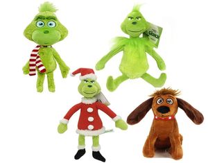 Comment le Grinch a volé des jouets en peluche Grinch Max Dog Doll Soft Farged Cartoon Animal Peluche For Kids Christmas Gifts7970843