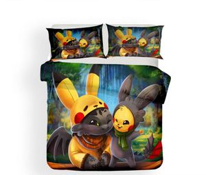 Comment entraîner votre ensemble de literie dragon king carton 3d housse de couette reine du textile à la maison double lit simple ensemble avec taie d'oreiller 3pcs9488807