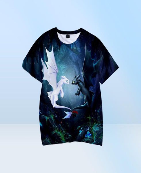 Comment entraîner votre dragon T-shirts pour garçons filles été 3D dessin animé imprimé polyester à manches courtes respirant t-shirt hauts 8 10 12 ans T23163806