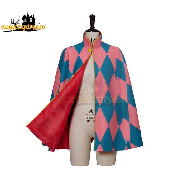 Costume de Cosplay Howl, château en mouvement, manteau seulement, veste en diamant rose, Costume d'halloween pour hommes