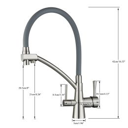 Hownifety Nickel Filter Kitchen Faucet Titr Down Flexible Tyle Flexible Water Mixer Crink Tap Deck Mount Purified Tapware