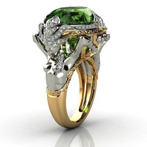 HOYON 14K Geel Goud kleur Emerald Edelsteen Ring voor Vrouwen Fijne Anillos De Anel Bijoux Femme Sieraden Bizuteria jade 220803
