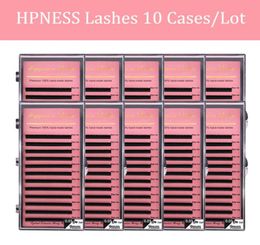 HPness 10 Trayslot Fake Eyelashes Couleur naturelle Uesd pour une extension professionnelle des cils très canapé avec une longueur mixte9504126