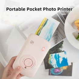 HPRT Photo Printer, 2x3 mini Portable Color Photo Printer, wordt geleverd met 10 vellen fotopapier, draadloze verbinding met smartphones, compatibel met iOS en Android