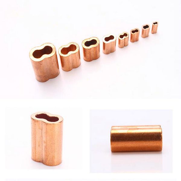 HQ CF01 Red Copper 8 Forme Double trous ROPE CORDE CLOP FERRULE CLIP (pour un câble de 0,5 à 5 mm)