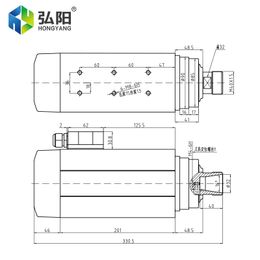 Broche HQD 4,5 kW ER32 Motor de broche refroidi par air carré 220V 380 V Gravure de menuiserie 18000rpm 300Hz pour le routeur CNC