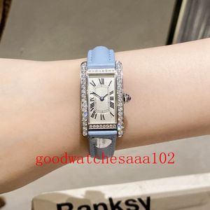 HR usine fabuleuse montre de luxe montre pour femme nouvelle version réservoirs diamant cadran blanc VK chronographe à quartz fonctionnant en or rose 18 carats bracelet en cuir montres pour femmes