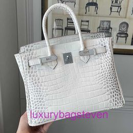 Hremms Birkks designer draagtassen te koop 2024 nieuw leer met diamant Himalaya witte krokodillenpatroon tas Eén schouder cross body draagbaar met echt logo