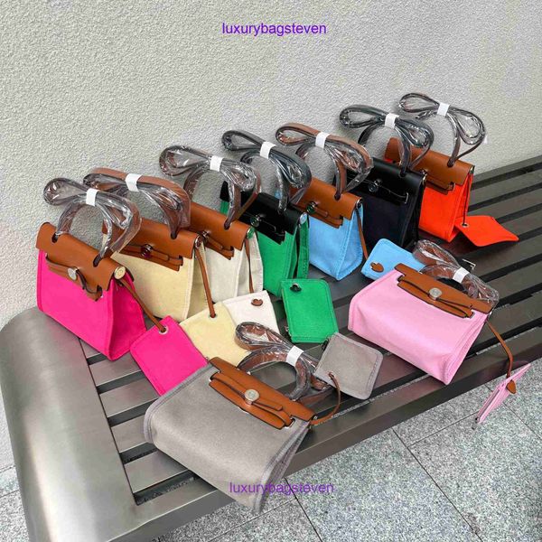 Hremms Kelyys 9a Bag de primera calidad Mujeres Diseñador de bolsas bolsas de bolsas de grupo pequeño lienzo a juego Herbagss Nuevas mujeres portátiles Crossbody tiene un logotipo real