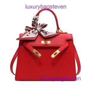 Hremms Kelyys en cuir authentique sac à main de haute qualité pour les femmes Nouveau sac de mariage à la mode mariée rouge 2024 texture haut de gamme