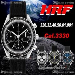 HRF Racing Cal 3330 A3330 automatische chronograaf herenhorloge zwarte textuur wijzerplaat zwart rubberen editie 326 32 40 50 01 001 Pureti2538