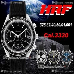 HRF Racing Cal 3330 A3330 automatische chronograaf herenhorloge zwarte textuur wijzerplaat zwart rubberen editie 326 32 40 50 01 001 Pureti314S