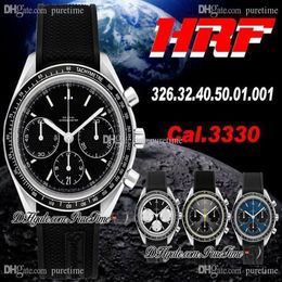 HRF Racing Cal 3330 A3330 Automatische chronograaf Mens Watch Black Texture Dial Black Rubber Edition 326 32 40 50 01 001 Pureti264JJ