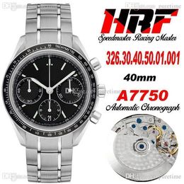 HRF Racing Master ETA A7750 Montre chronographe automatique pour homme Cadran noir Chronomètre Bracelet en acier inoxydable Super Edition 326.30.40.50.01.001 Puretime HR02b2