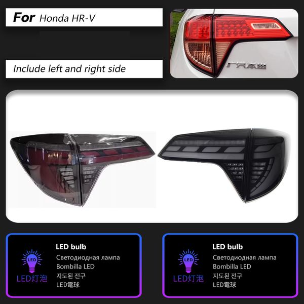 Lampe arrière HRV pour Honda Hr-V Vezel LED Light Tail 14-19 Frein Inverse Running Light Streamer Signal Indicator Signallights