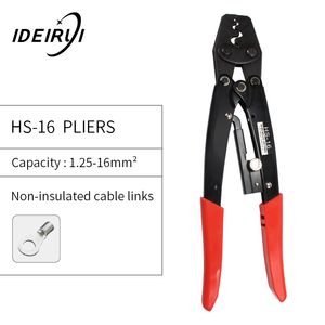 HS-16 Alicates de engarzado Cable Lug Herramienta de engarzado Terminal desnudo Alicates de alambre Cortador 1.25-16 Herramienta de mano cuadrada Y200321