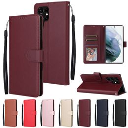 HS PU Cartera de cuero PhotoFrame Ranura para tarjeta Estuches para Samsung S22 Plus Ultra A02 A12 A32 4G 5G A42 A52 A72 A22 A82 A03S M32 A02S A21S A21 A31 A51 A71 M31 M51 A01 Core