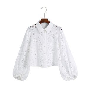 HSA White Lace Flower Haak Puff Sleeve Katoen Blouses Boho Vrouwen Shirt Blusas Roupa Feminina Uitloper 210417