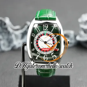 HSF 39,5 mm 8880 Vegas Edition Speciale Munegu Cal.sk Automatic Mens Watch Green Dial Steel Case Green Lederen Riemhanden Horloges Hello_Watch Z34B