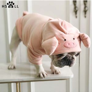 HSWLL primavera y otoño cerdo suéter años ropa creativa para mascotas gato pequeño perro Bulldog francés Y200330