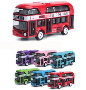 Ht Diecast Alloy London Doublecker Bus Vieilleur de voiture