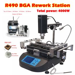 HT-R490 Hot Air BGA REWORK Station 3 Zonas de calefacción Soldadura Máquina de soldadura 4000W para teléfonos móviles PCB Reparación de 220V 110V