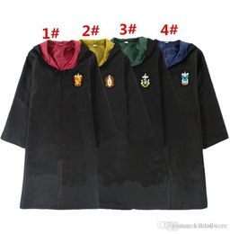 ht Robe Cloak Cape Cosplay Disfraz Niños Adultos Unisex Gryffindor uniforme escolar ropa Slytherin Hufflepuff Ravenclaw 4 colores1824123