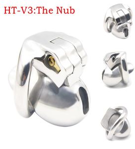 HT V3 Super petit appareil mâle en acier inoxydable, cage de bite en métal avec verrouillage, anneau de pénis, ceinture de virginité, jouets sexuels pour hommes1552847