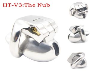 HT V3 Super petit appareil mâle en acier inoxydable, cage de bite en métal avec verrouillage, anneau de pénis, ceinture de virginité, jouets sexuels pour hommes1598841