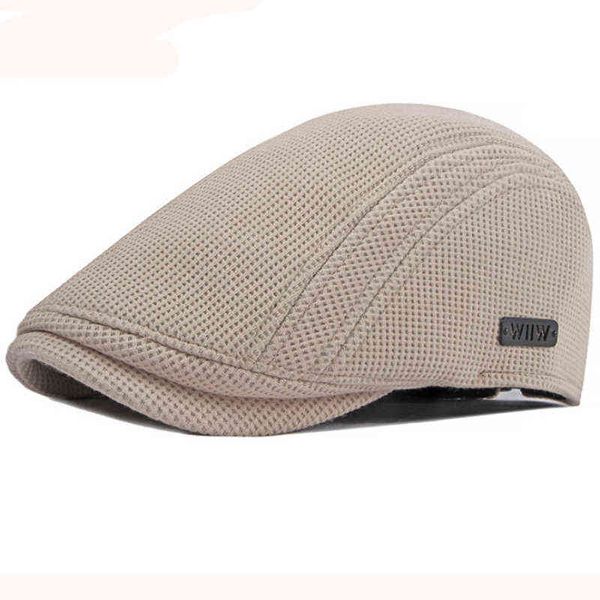 HT1327 Negro Beige Café Gris Cabbie Gastby Flat Ivy Cap Cálido Punto Otoño Invierno Hombres Sombreros Británico Estilo Occidental Boina Caps J220722