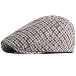 HT3711 boina a cuadros artista pintor lana boina sombrero hombre mujer ajuste Ivy Newsboy gorra plana Otoño Invierno boinas para hombres y mujeres