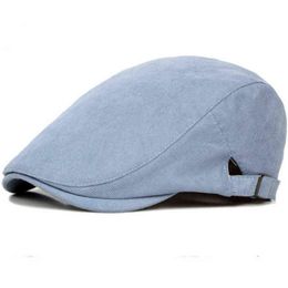 HT752 Printemps Été Soleil Chapeaux Pour Hommes Classique Western Journal Vendeur Casquettes Femme Mélange De Coton Casquette D'escalade Bord Plat Réglable Hommes Béret J220722