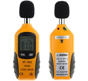 HT80A Mini Draagbare Grootte Geluidsniveaumeter LCD Digitale Scherm Noise Tester Decibel Monitor Druk Tester6441431